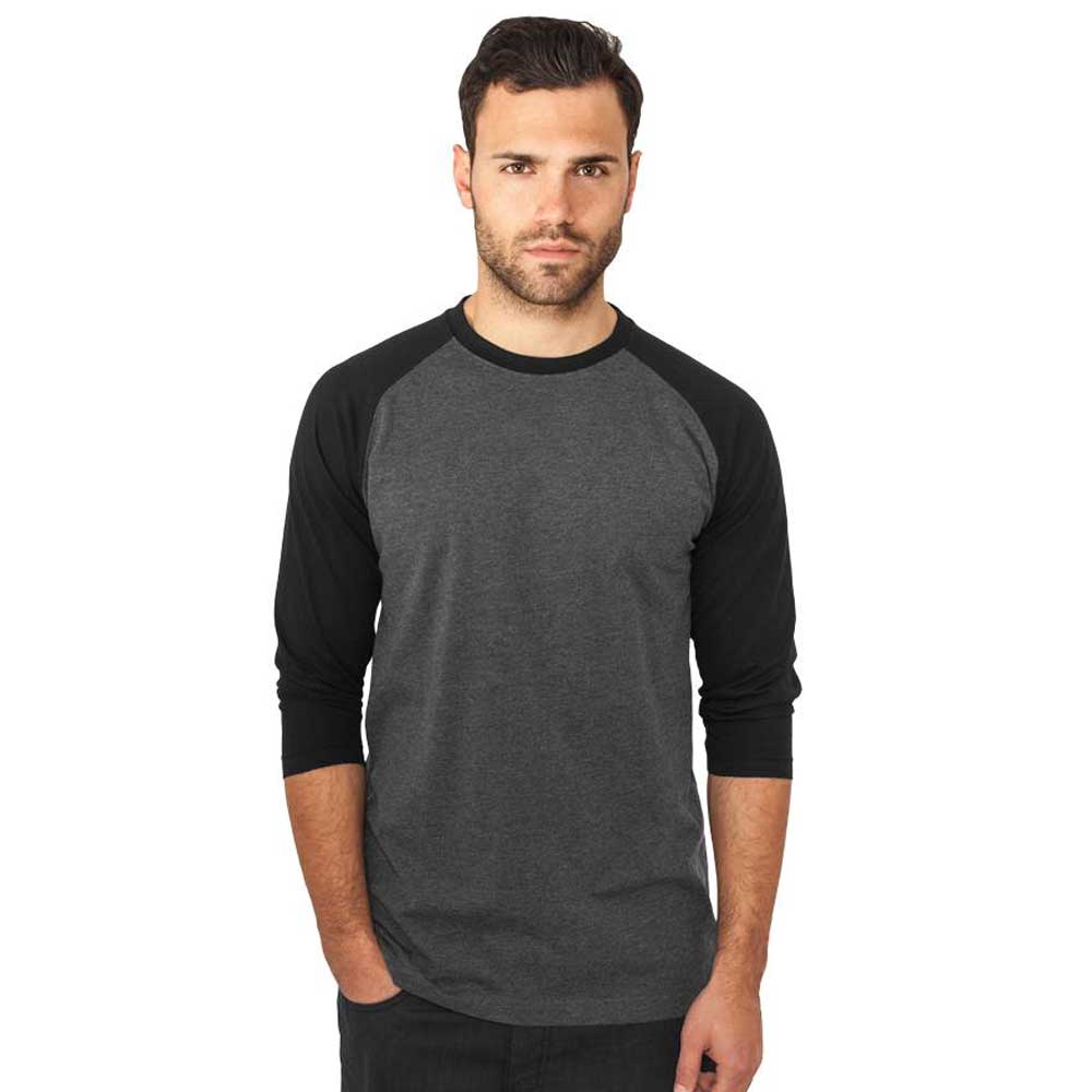 Urban Classics - Contrast 3/4 Sleeve Raglan T-shirt - Noir/Gris